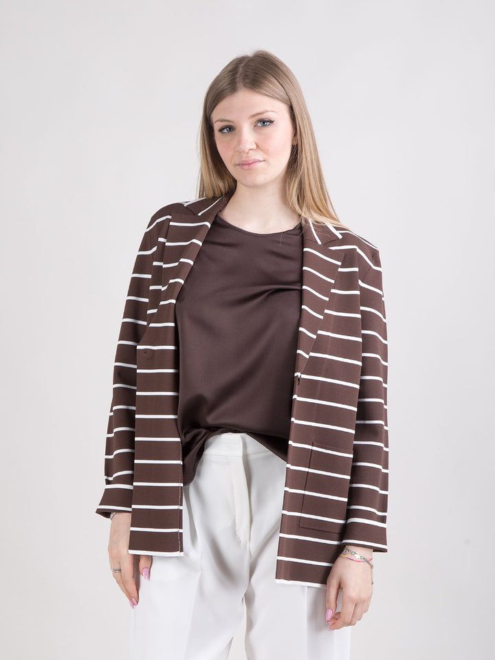 Blazer a righe in viscosa