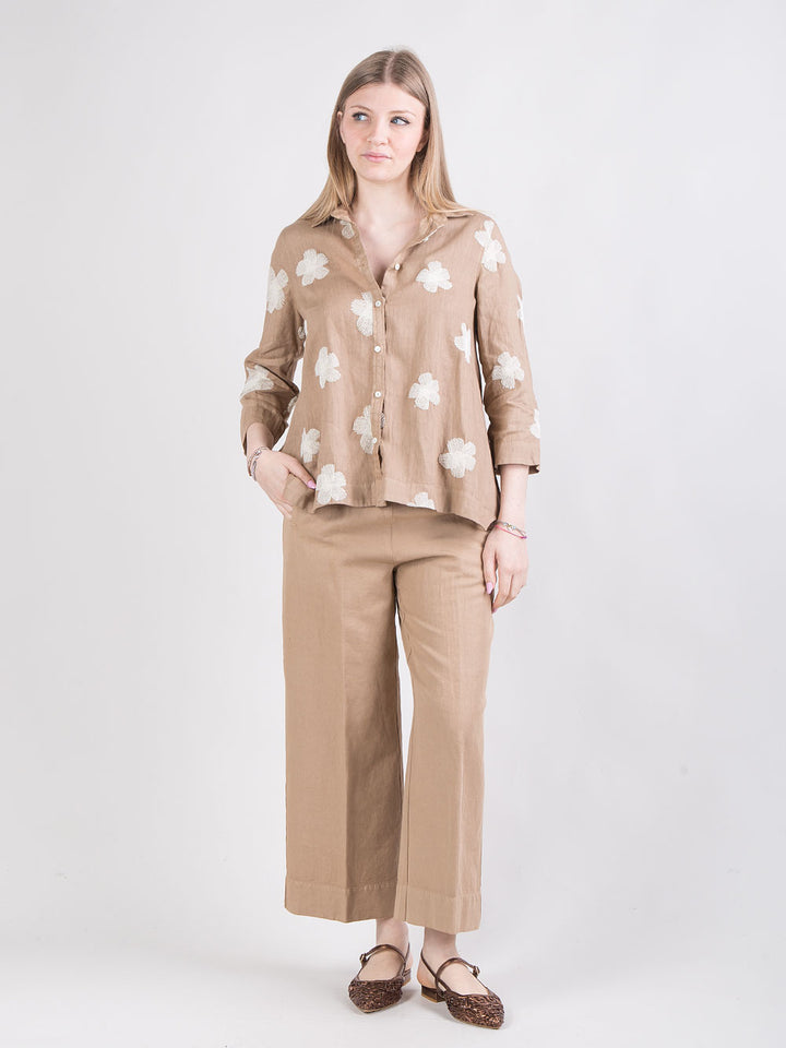 Pantalone ampio in gabardine
