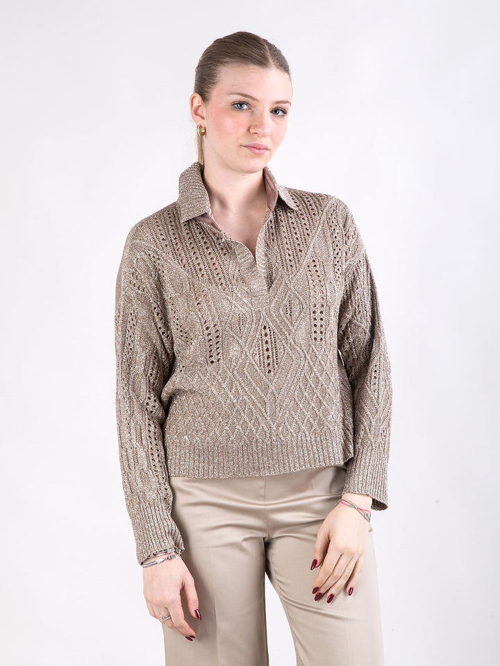 Maglioncino polo in filato lux