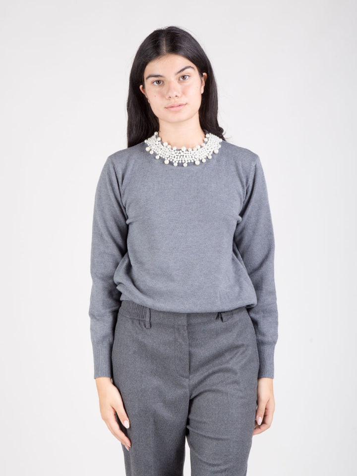 Maglia girocollo in perle