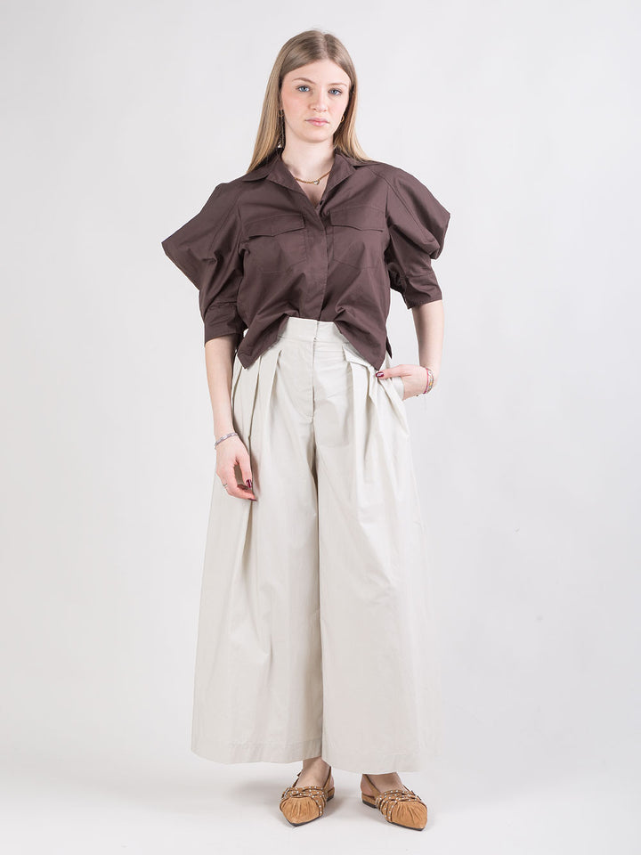 Pantalone alla caviglia con pieghe