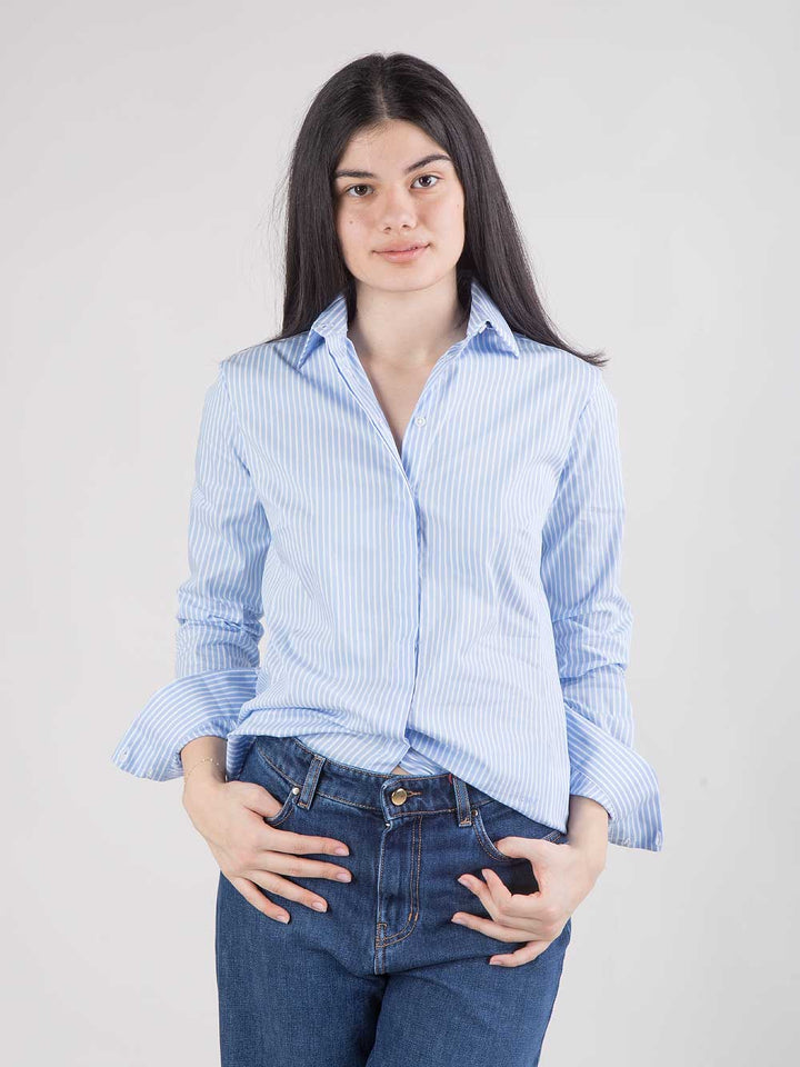 Camicia slim fit a righe in cotone