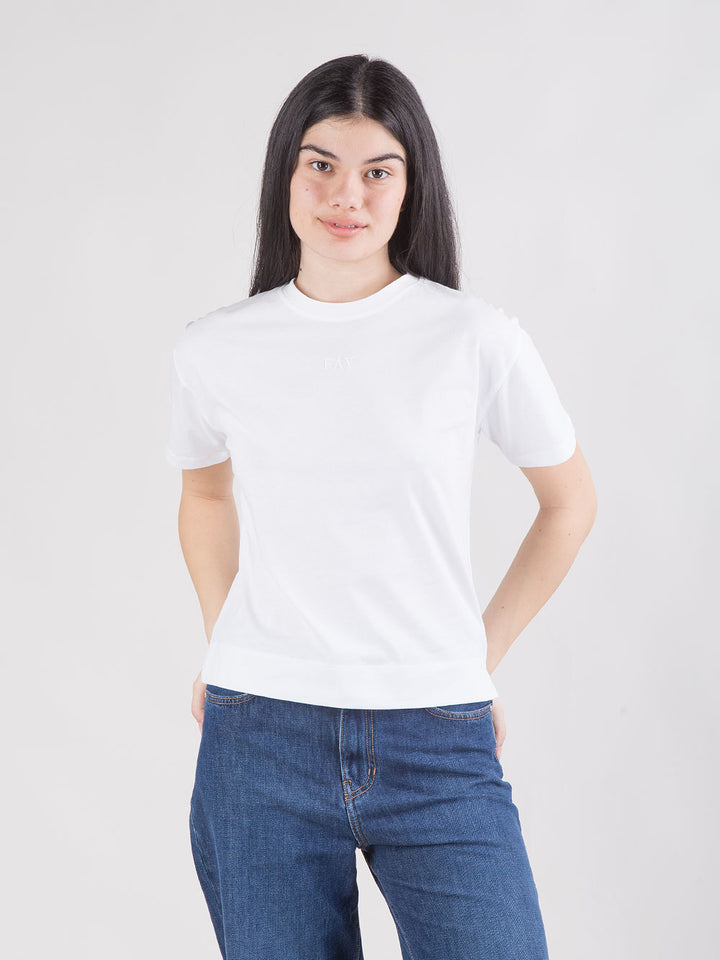 T-shirt regular fit in jersey di cotone con logo ricamato