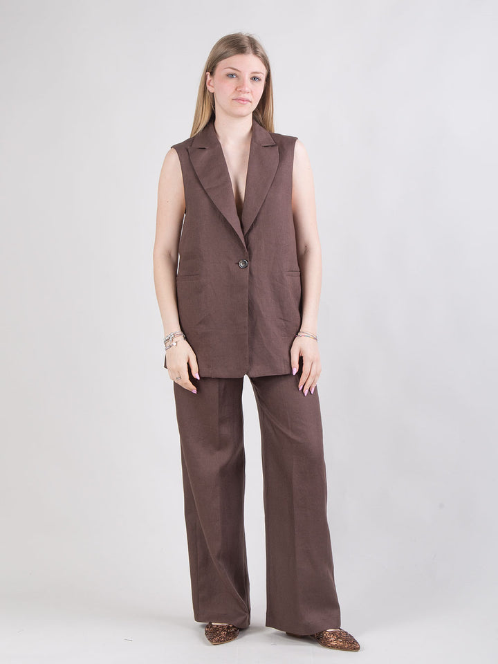 Pantalone palazzo in lino