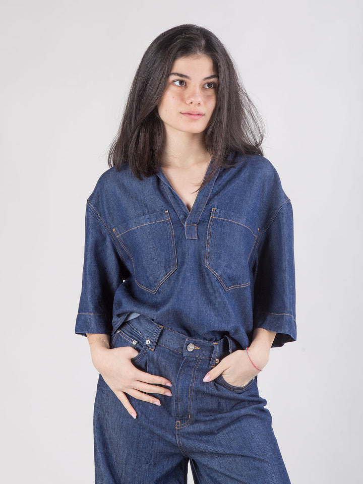 camicia denim over