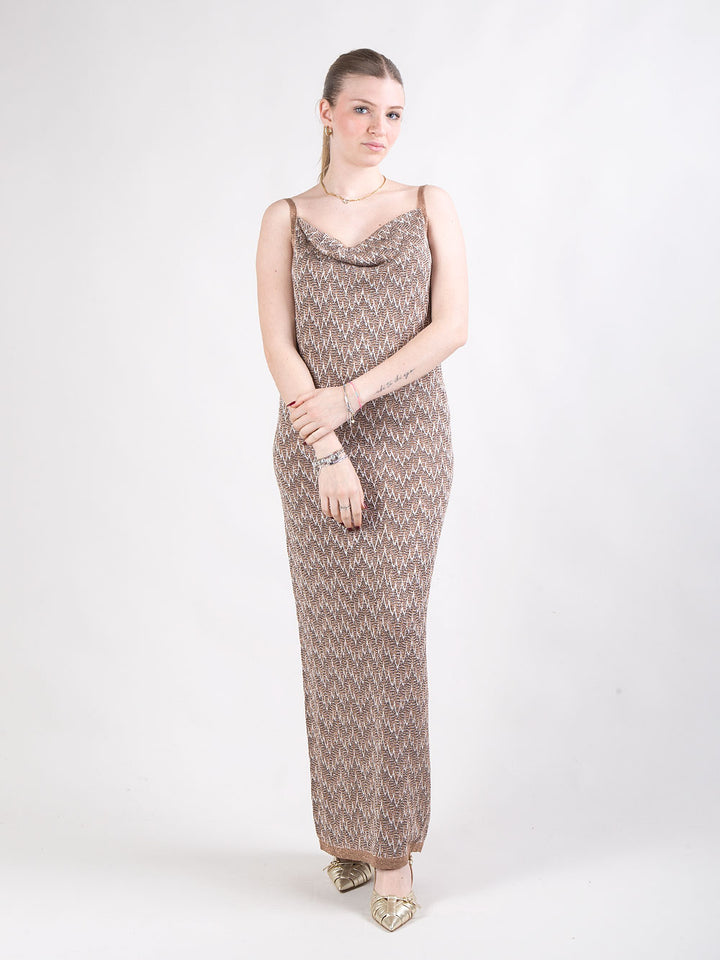 Abito con coprispalle corto in filato lux