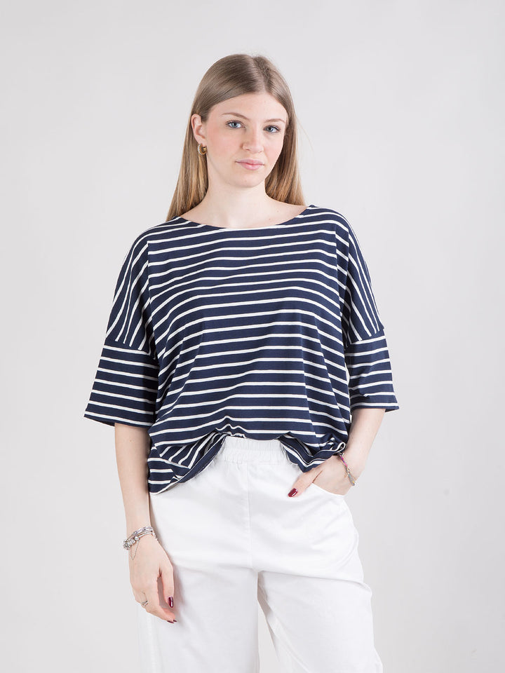 T-shirt a scatola a righe