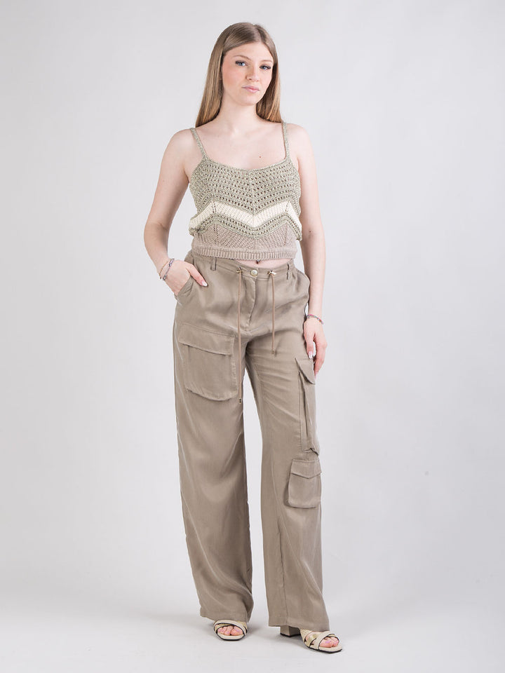 Pantalone cargo a gamba ampia