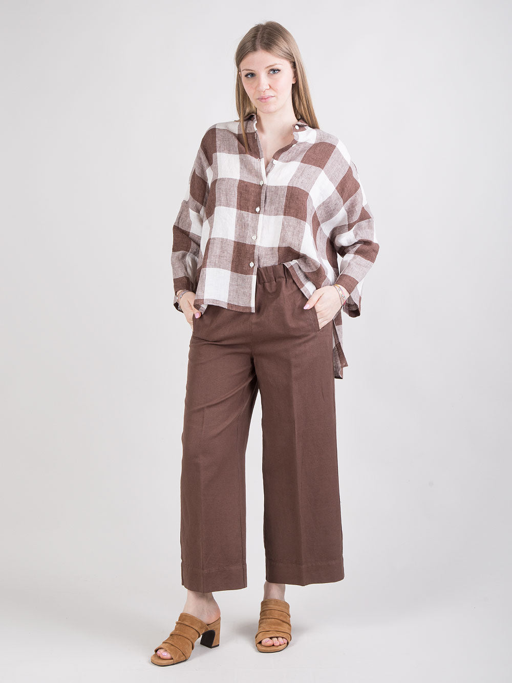 Pantalone ampio in gabardine
