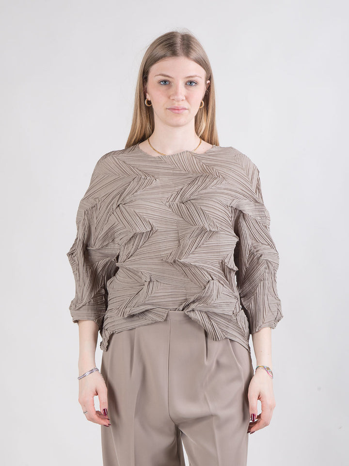 Blusa plissettata a fisarmonica