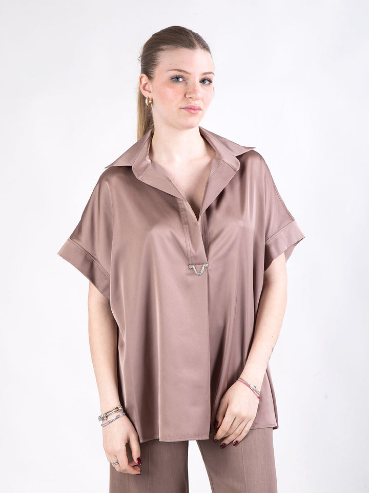 Camicia in raso fluido