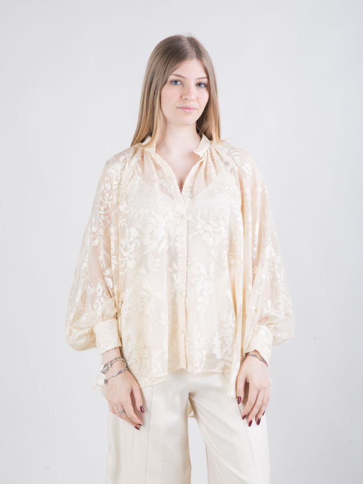 Camicia poncho ricamata