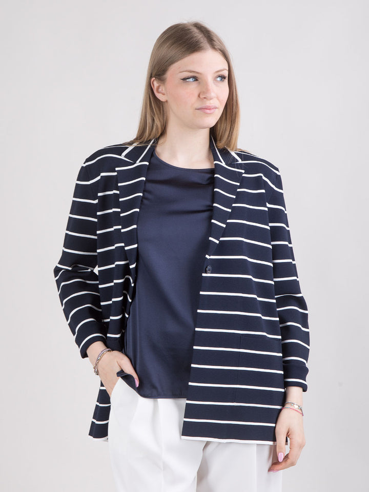 Blazer a righe in viscosa