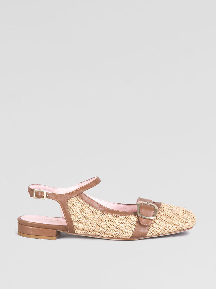 Slingback in raffia