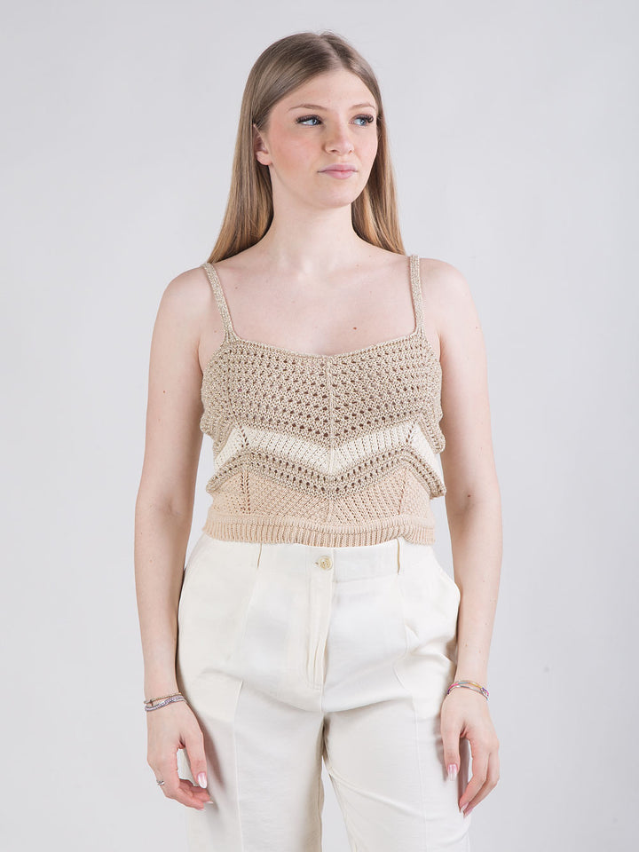 Top corto crochet con lurex