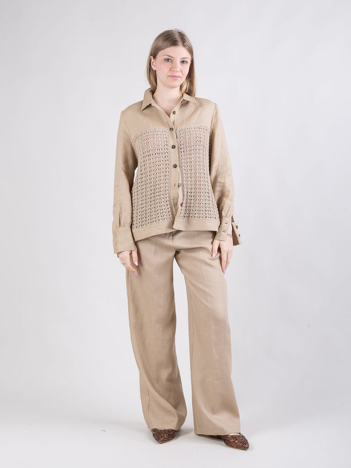 Pantalone palazzo in lino