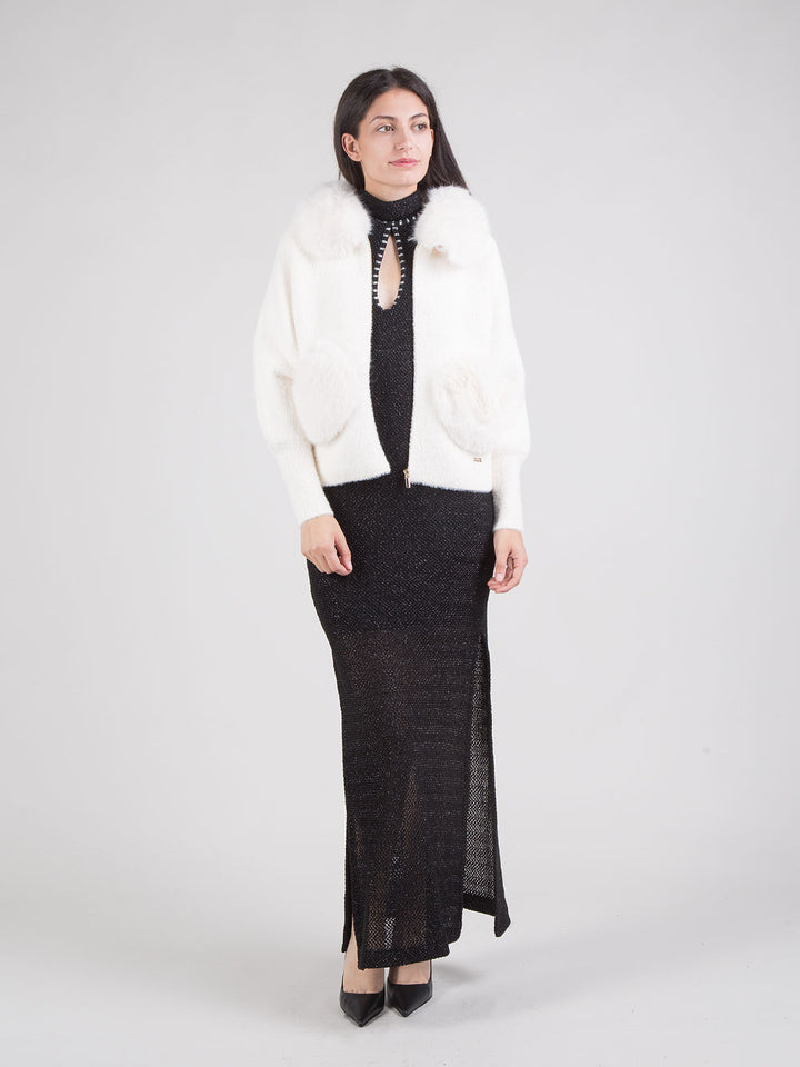 Cardigan con ecopelliccia