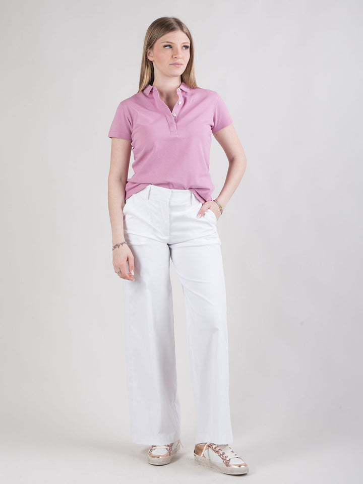 Pantalone chino a palazzo in gabardine