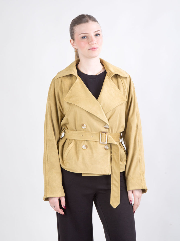 Giacca Kimora effetto suede con cintura