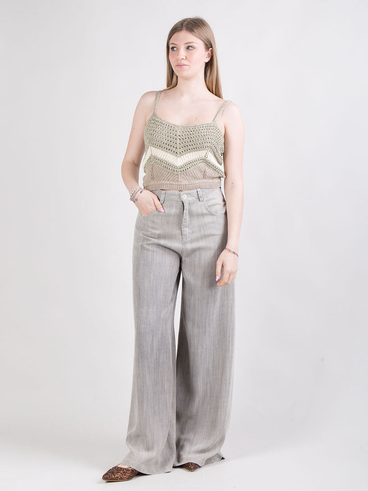Pantalone ampio effetto denim