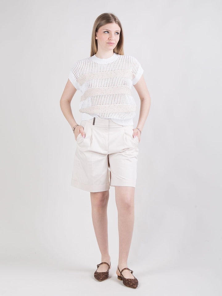 shorts con pinces e dettagli regolabili