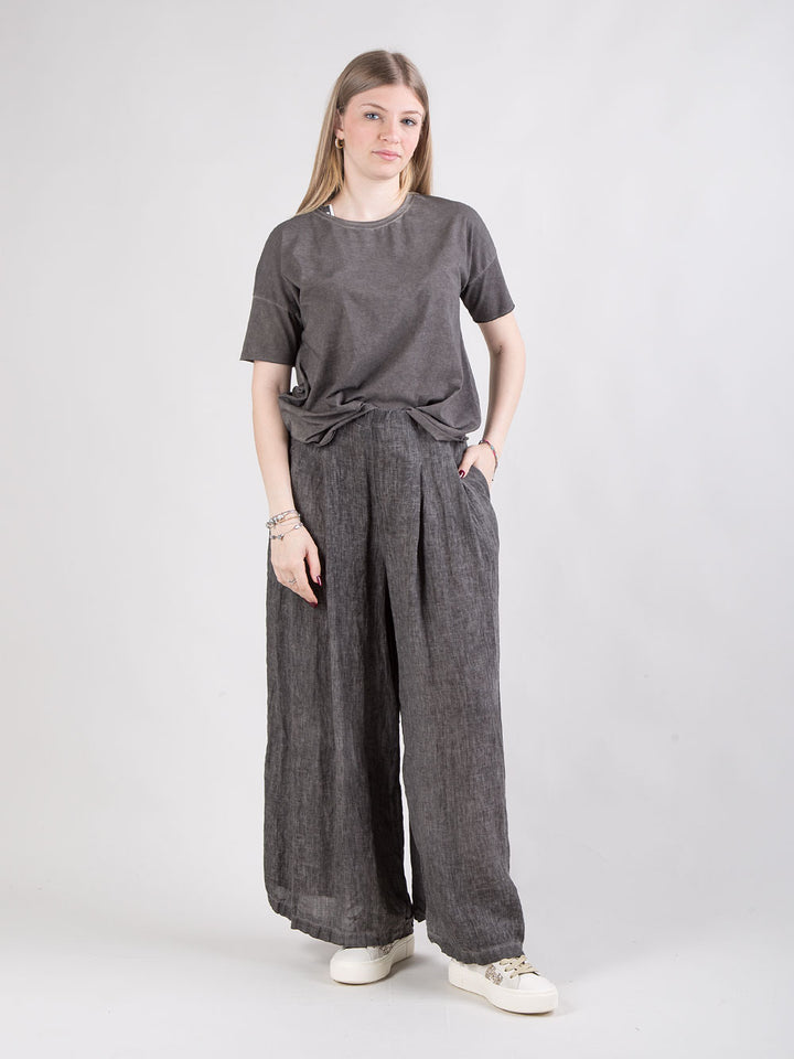 Pantalone palazzo in lino
