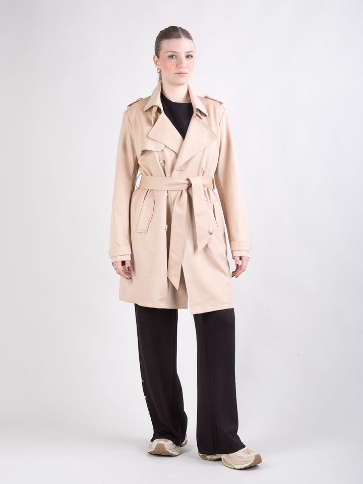 Trench in eco suede con cintura