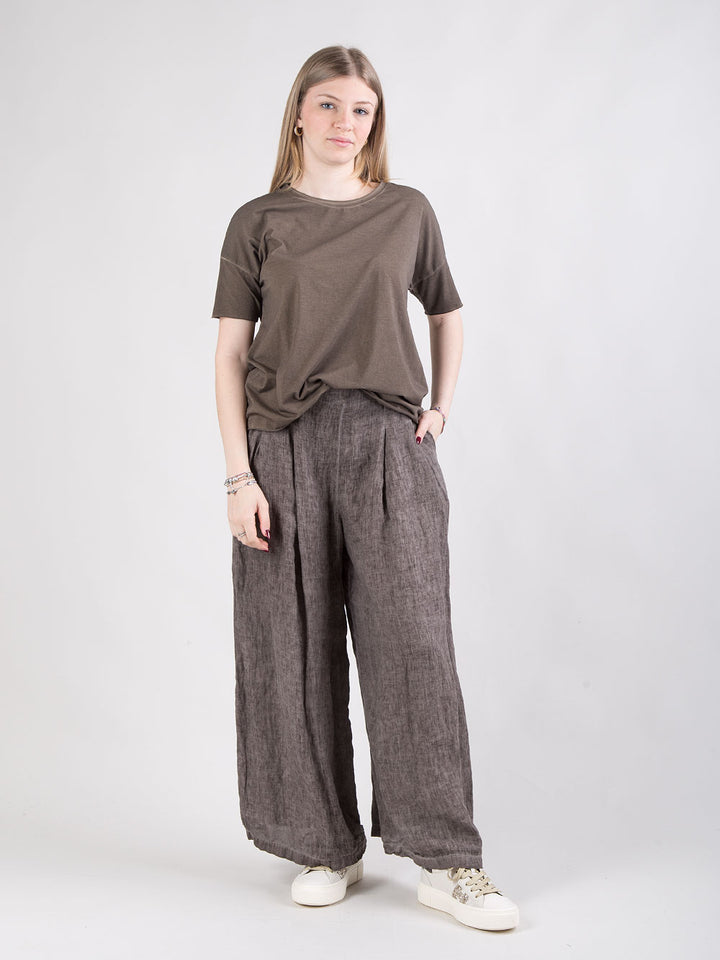 Pantalone palazzo in lino