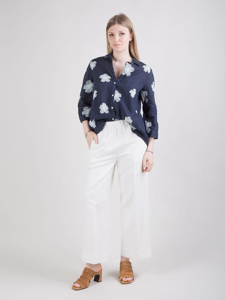Pantalone ampio in gabardine