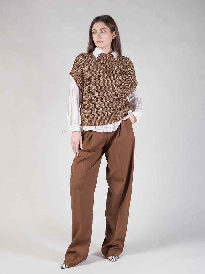 Maglia tricot nocciola