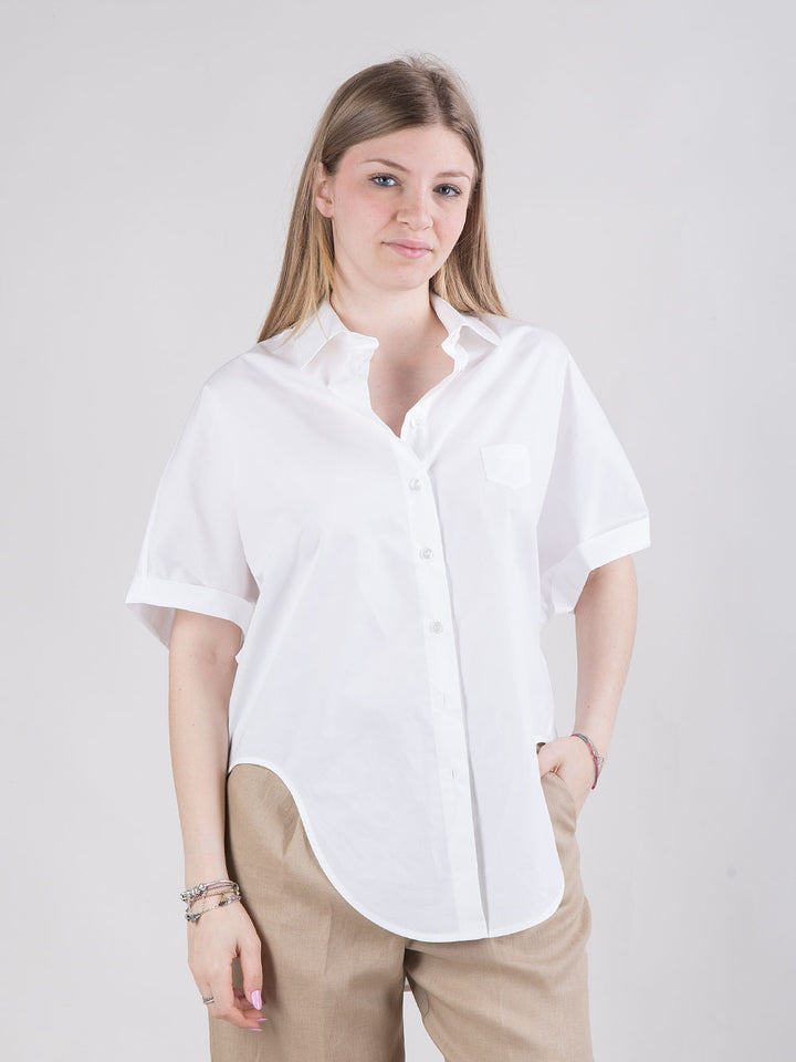Camicia con manica kimono e taschino