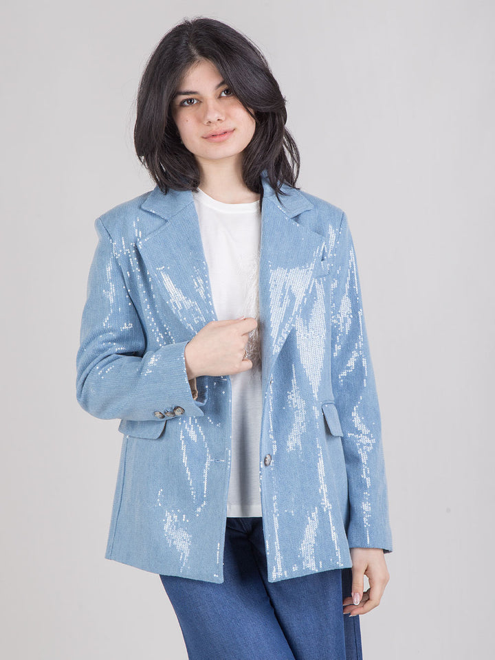 Giacca denim paillettes