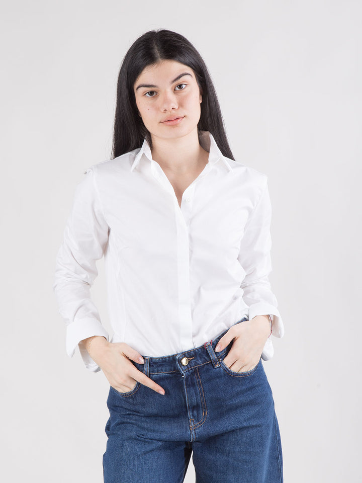 Camicia slim fit bianca in cotone