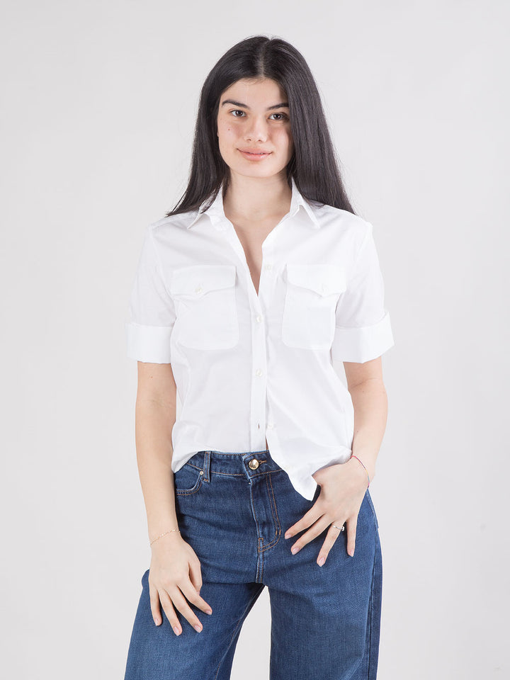 Camicia in popeline di cotone stretch