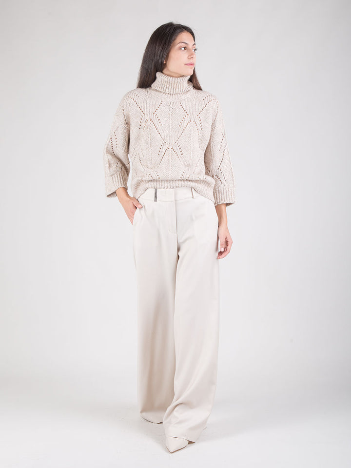 Pantaloni in twill di lana