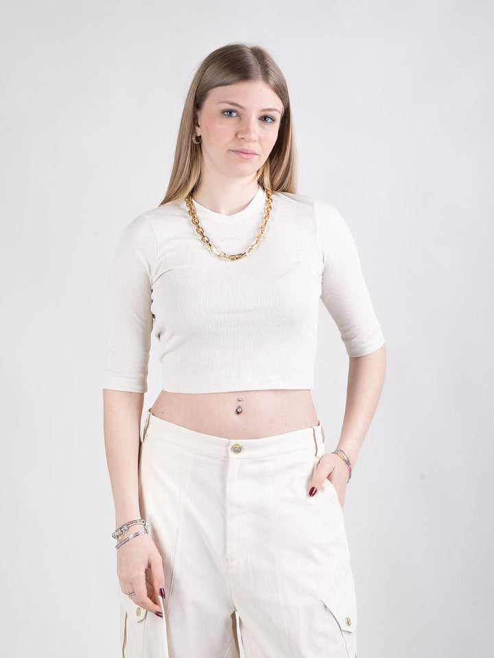 Maglia cropped con catena