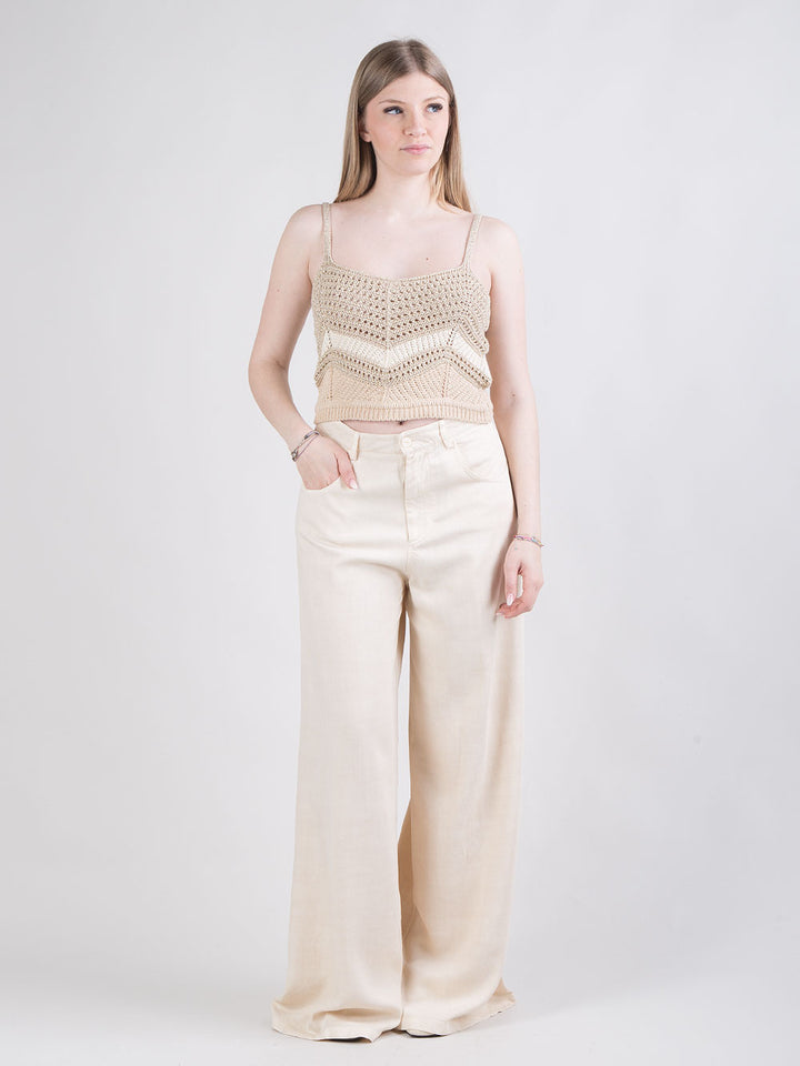 Pantalone ampio effetto denim