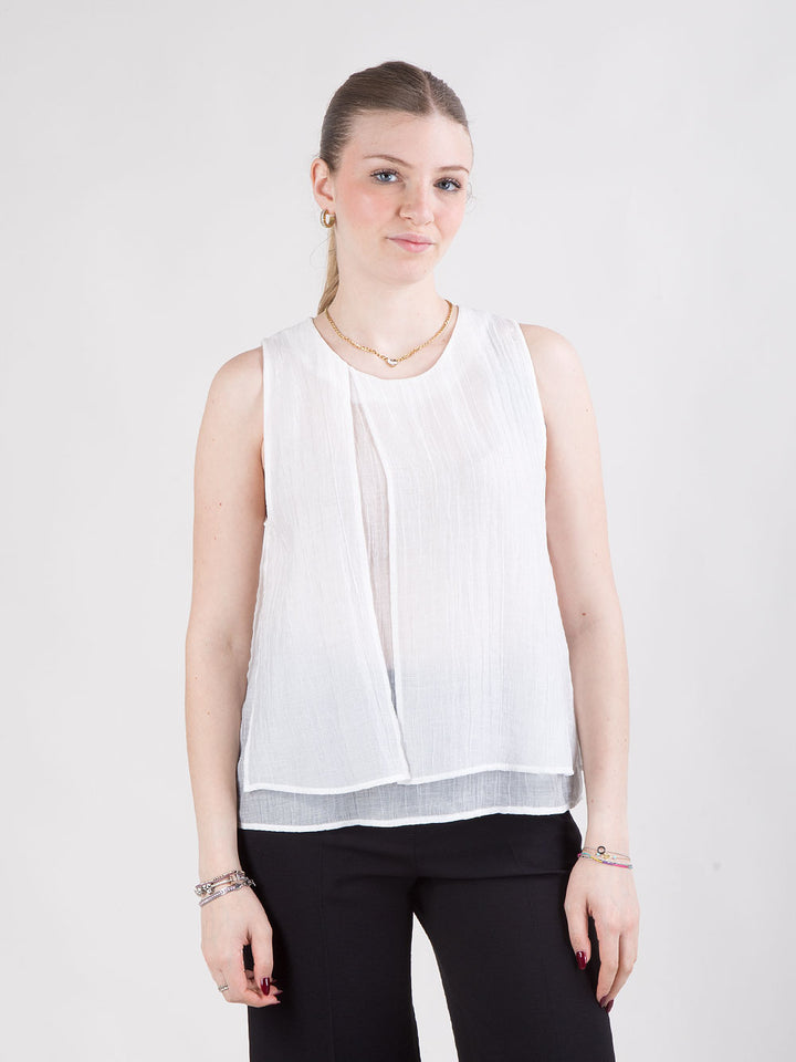 Top blusa doppio strato