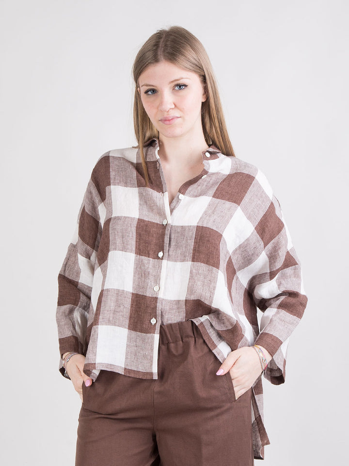 Camicia in lino a quadri