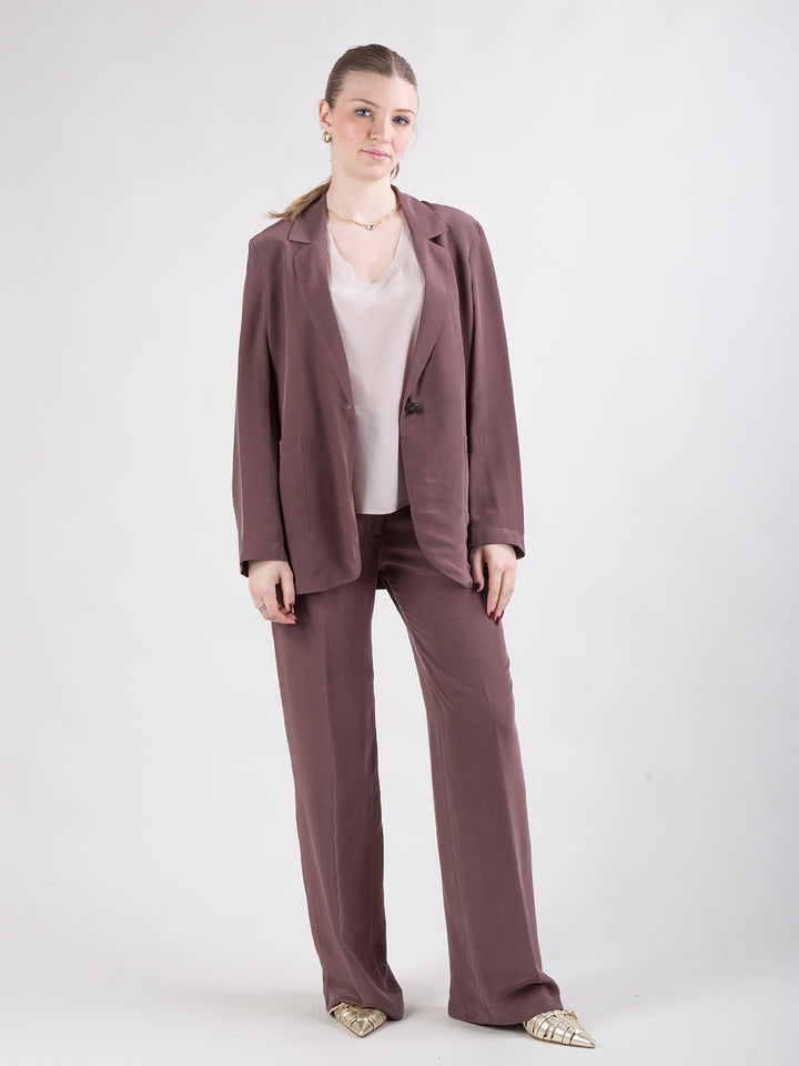 Tailleur in seta viscosa lavata