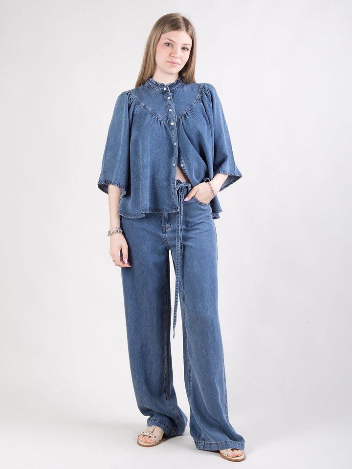Jeans fluidi a gamba larga