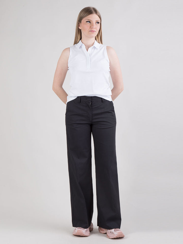 Pantalone chino a palazzo in gabardine
