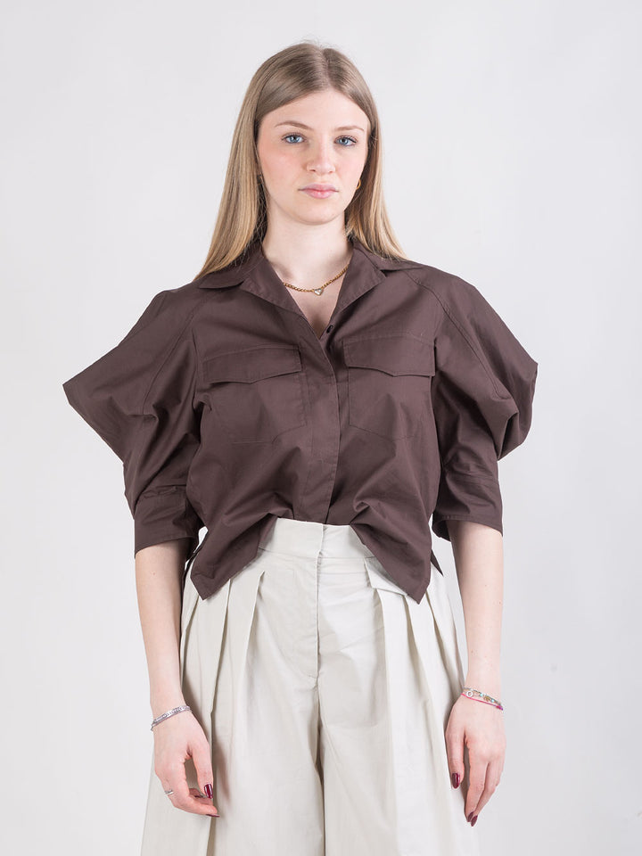 Camicia corta con maniche balloon