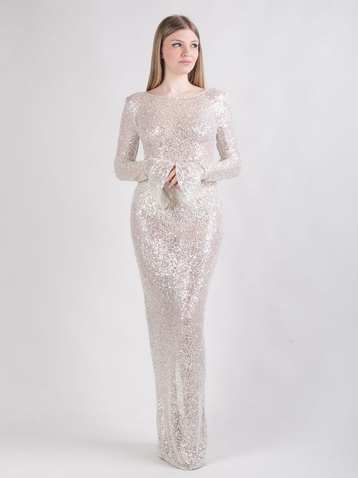 Abito lungo new texas champagne