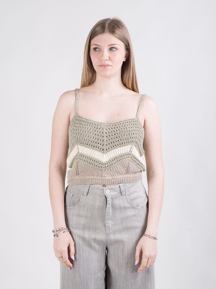 Top corto crochet con lurex