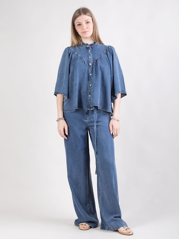 Jeans fluidi a gamba larga