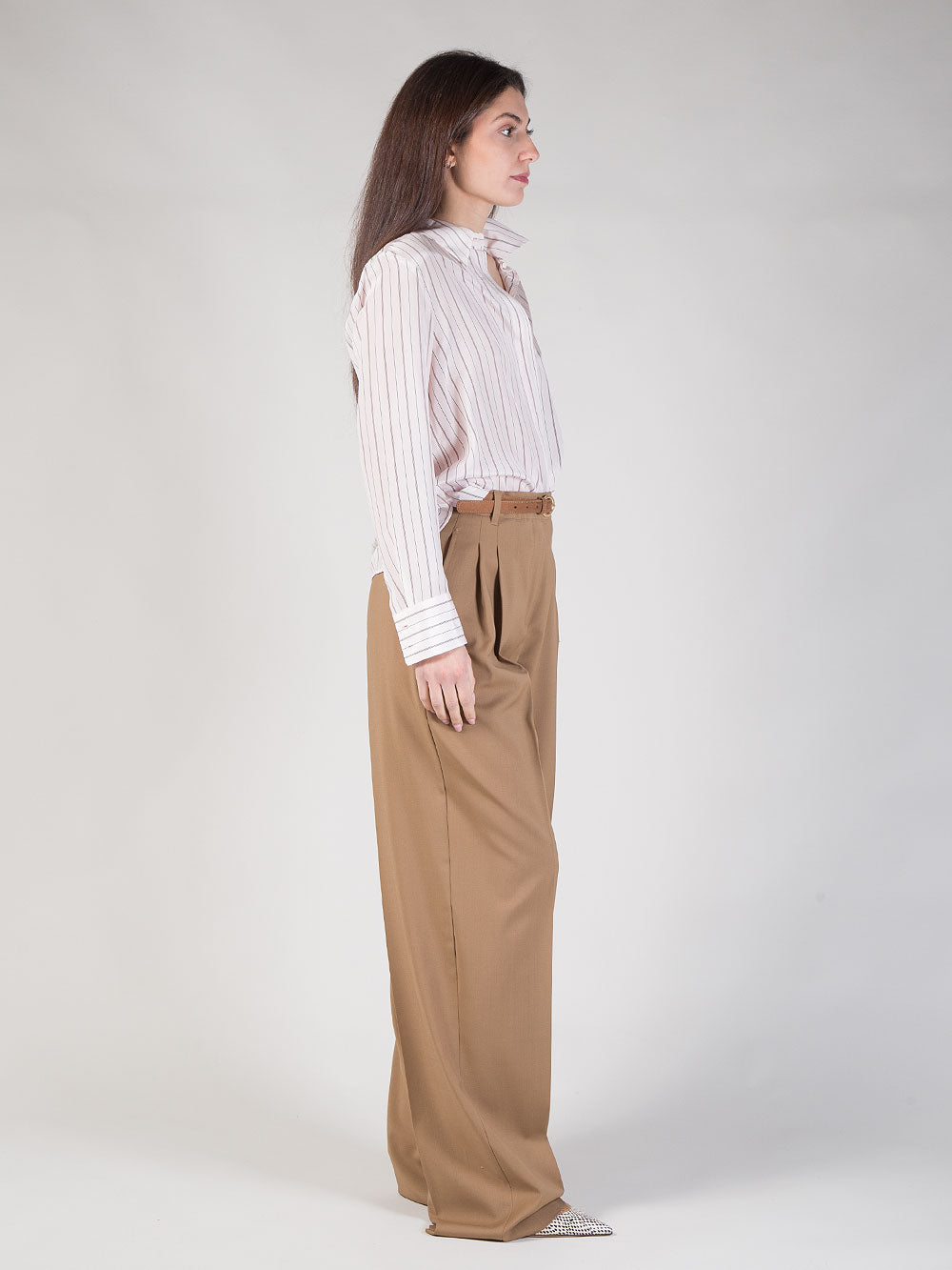 Pantalone bacio fluido in lana