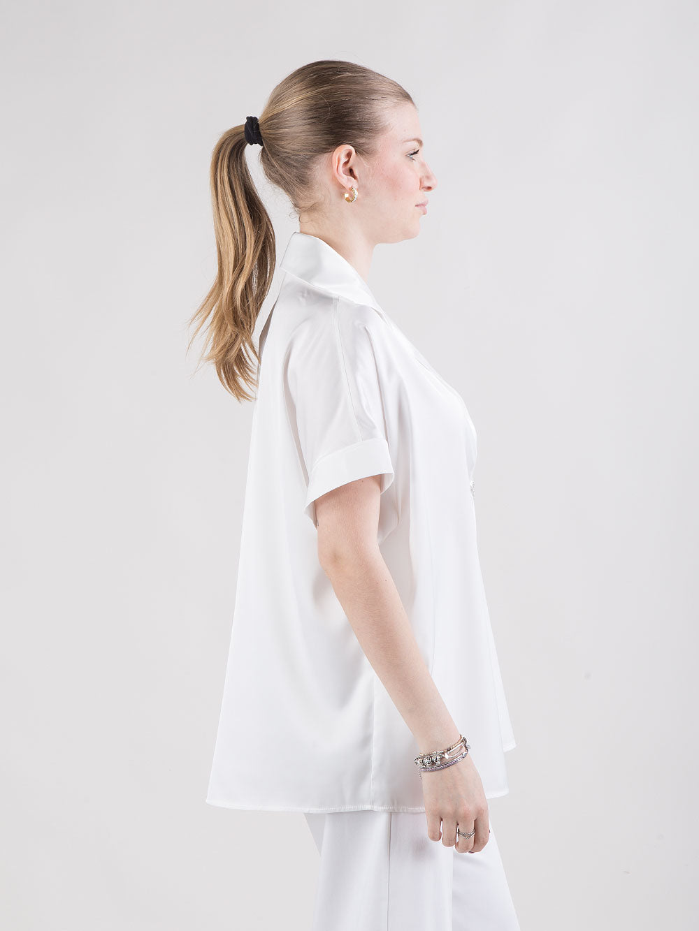 Camicia in raso fluido