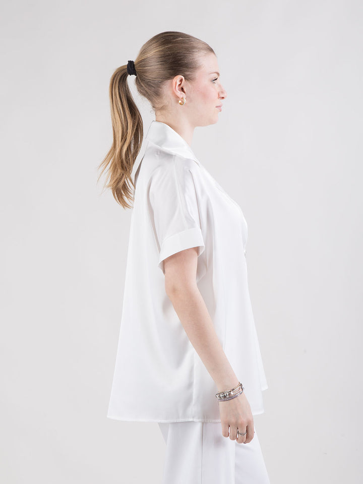 Camicia in raso fluido