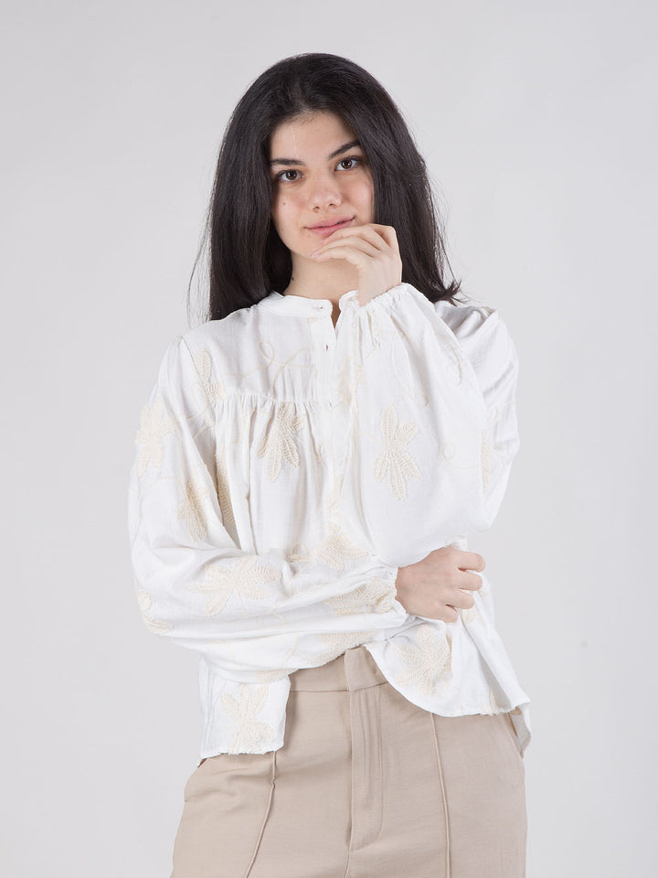 BLUSA CON RICAMO FLOREALE